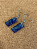 Sterling Silver Hand made glass earrings 9mmx19mm
