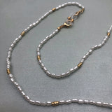 Glasses/mask gold extension chain dainty potato pearl and gold
