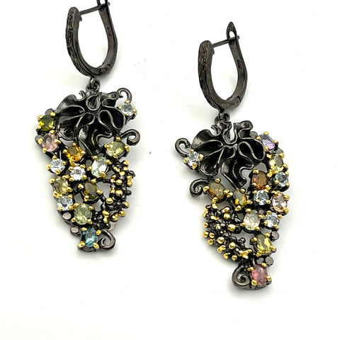 Sterling Silver Treasure Chest Earrings Rhodium Plated