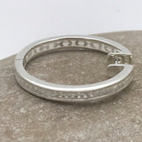 Sterling Silver Stunning Baguette Diamond Hoop Earrings