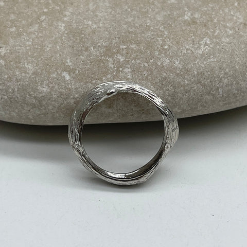 Sterling Silver Gold Vermeil Branch sz 7 1/2 Ring