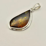 Sterling Silver Amber Amber Pendant