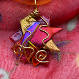Hand made one of a kind glass necklace