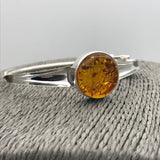 Sterling Silver Round Amber Contemporary Bracelet