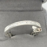 Sterling Silver Stunning Baguette Diamond Hoop Earrings