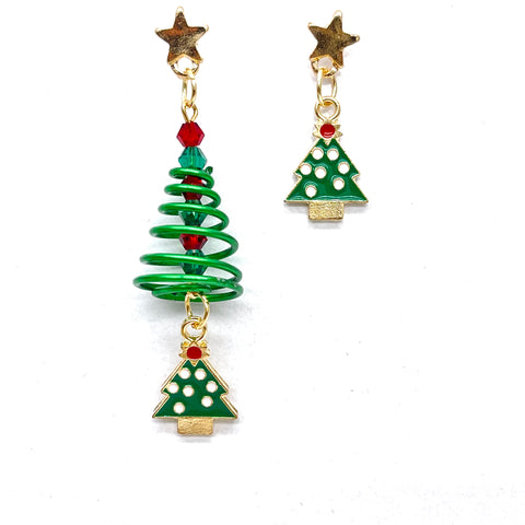 Xmas dangle earrings Xmas Tree and Trees