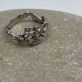 Sterling Silver Gold Vermeil Abstract sz 7 1/2 Ring