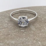 Sterling Silver Delicate Round 6mm Diamond Ring