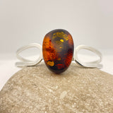 Beautiful Amber Abstract Oval Stone Bracelet