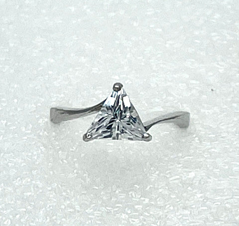 Sterling Silver Prism 9mm Diamond Solitaire Ring