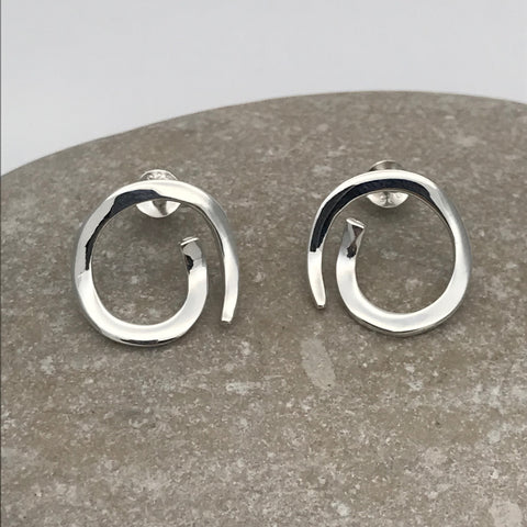Sterling Silver Open Swirl Earrings