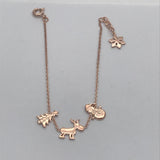 Gold Vermeil Sterling Silver Christmas Charm Chain Bracelet