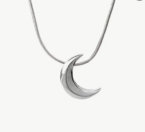 Sterling Silver Crescent Moon Necklace