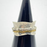 Sterling Silver Spinner multi metal Size 8