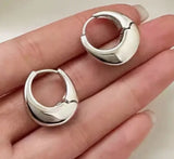 Sterling Silver Graduated Hinged Hoop Earrings