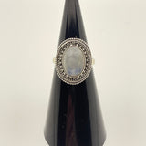 Sterling Silver Moonstone Size 9 Ring