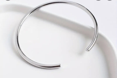 Sterling Silver Half Cuff Bangle Bracelet