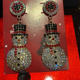 3D Christmas Snowman Drop Earrings
