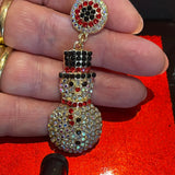 3D Christmas Snowman Drop Earrings