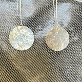 Sterling Silver Handmade Hammered Round Drop Earrings