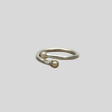 Sterling Silver Pearl Crossover Ring