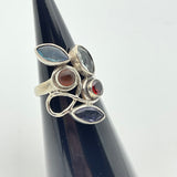 Sterling Silver Multi Stone Ring Size 8