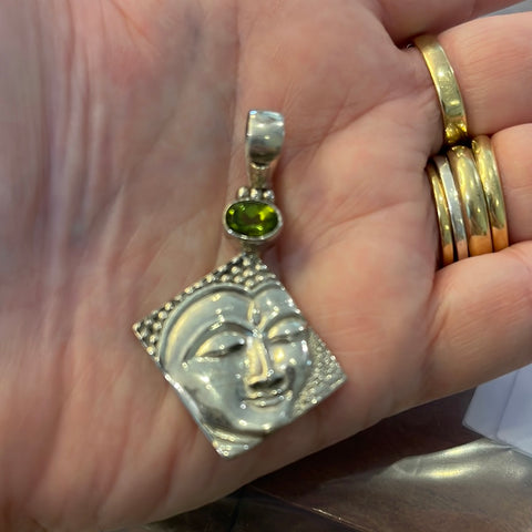 Bali Face Pendant with stone