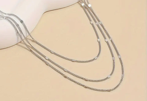 Sterling Silver Three layered Necklace – SilverPlus Jewellery