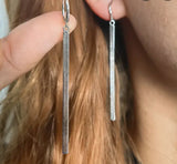 Sterling Silver Flat Snake Circle Drop Earrings