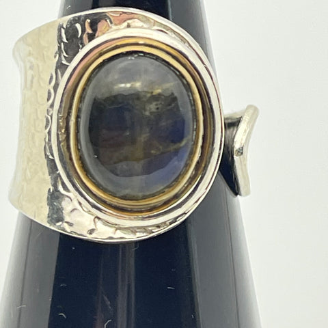 Sterling Silver Labradorite Ring Size 8-10