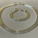 Sterling Silver Mesh Bracelet & Necklace