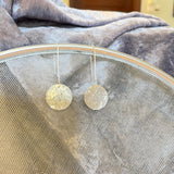 Handmade Hammered Sterling Silver Round Drop Earrings