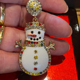 3D Christmas Snowman Drop Earrings