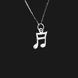 Sterling Silver Musical Notes Necklace