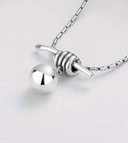 Sterling Silver Wrap Wire Ball Punk Necklace