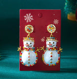 3D Christmas Snowman Drop Earrings