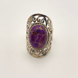 Sterling Silver Purple Turquiose Ring Size 7