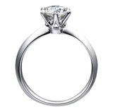 White Gold Vermeil Moissanite Diamond Solitaire Ring Size US7
