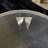 Sterling Silver Handmade Hammered Triangle Drop Earrings