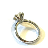 White Gold Vermeil Moissanite Diamond Solitaire Ring Size US7