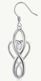 Sterling Silver Swirly Celtic Knot Drop Earrings