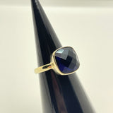 Sterling Silver Ring With Sapphire-Blue Stone  (8)