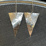 Sterling Silver Handmade Hammered Triangle Drop Earrings