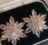 Snowflake Sparkling Crystal Stud Earrings