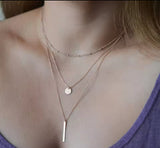 Triple Layer Silver Plated Necklace
