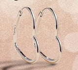 Sterling Silver Heart Hoop Earrings