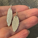 Sterling Silver Designer Hand-made unique Silver 2 Leaf Slider Necklace