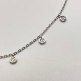 Diamond Dangles Drop Station Chain Necklace