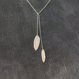 Designer Hand-made unique Silver 2 Leaf Slider Necklace