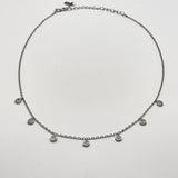 Diamond Dangles Drop Station Chain Necklace